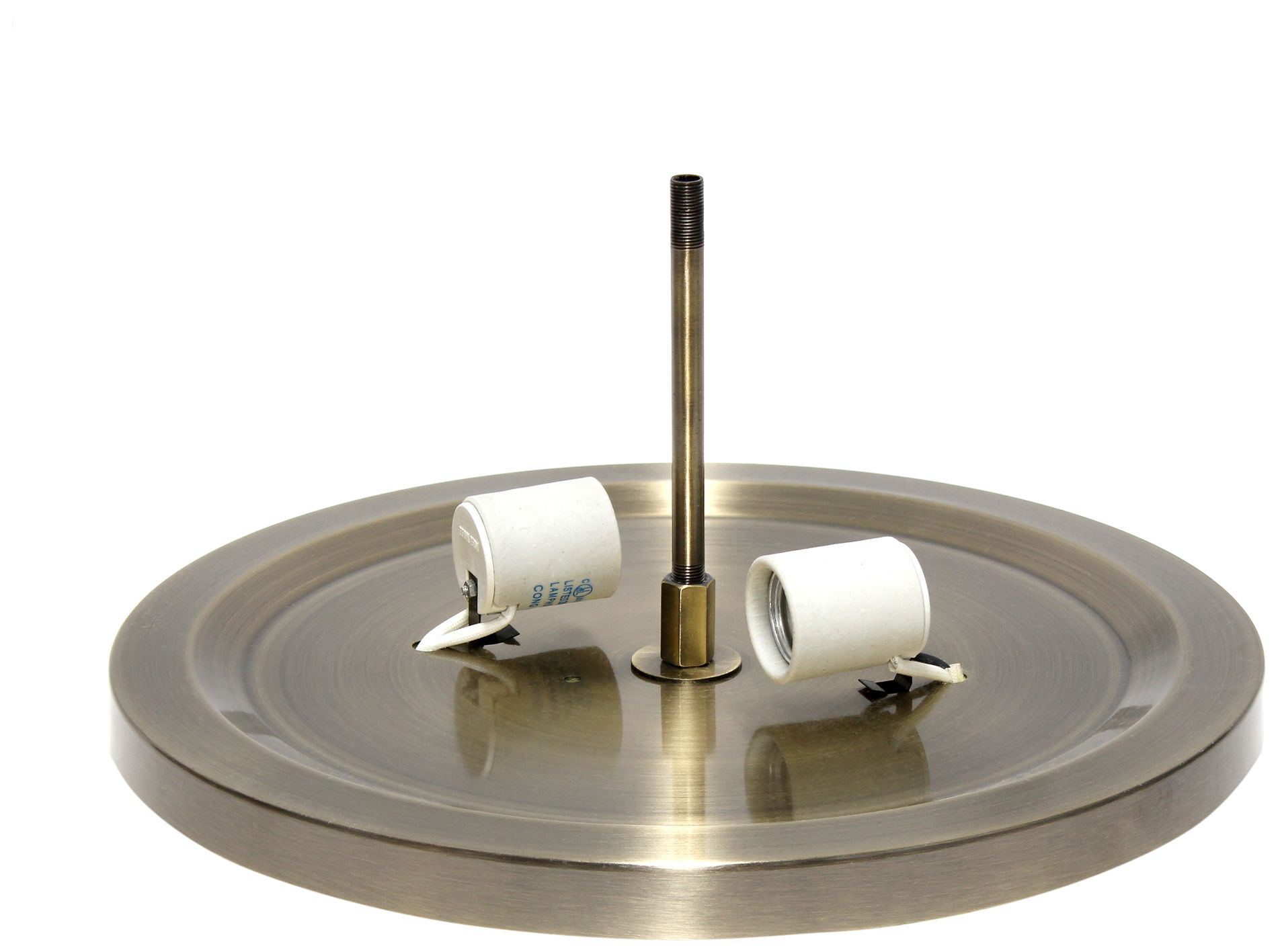 Kali 13" Wide Brass Crystal 2-Light Ceiling Lights Set of 2