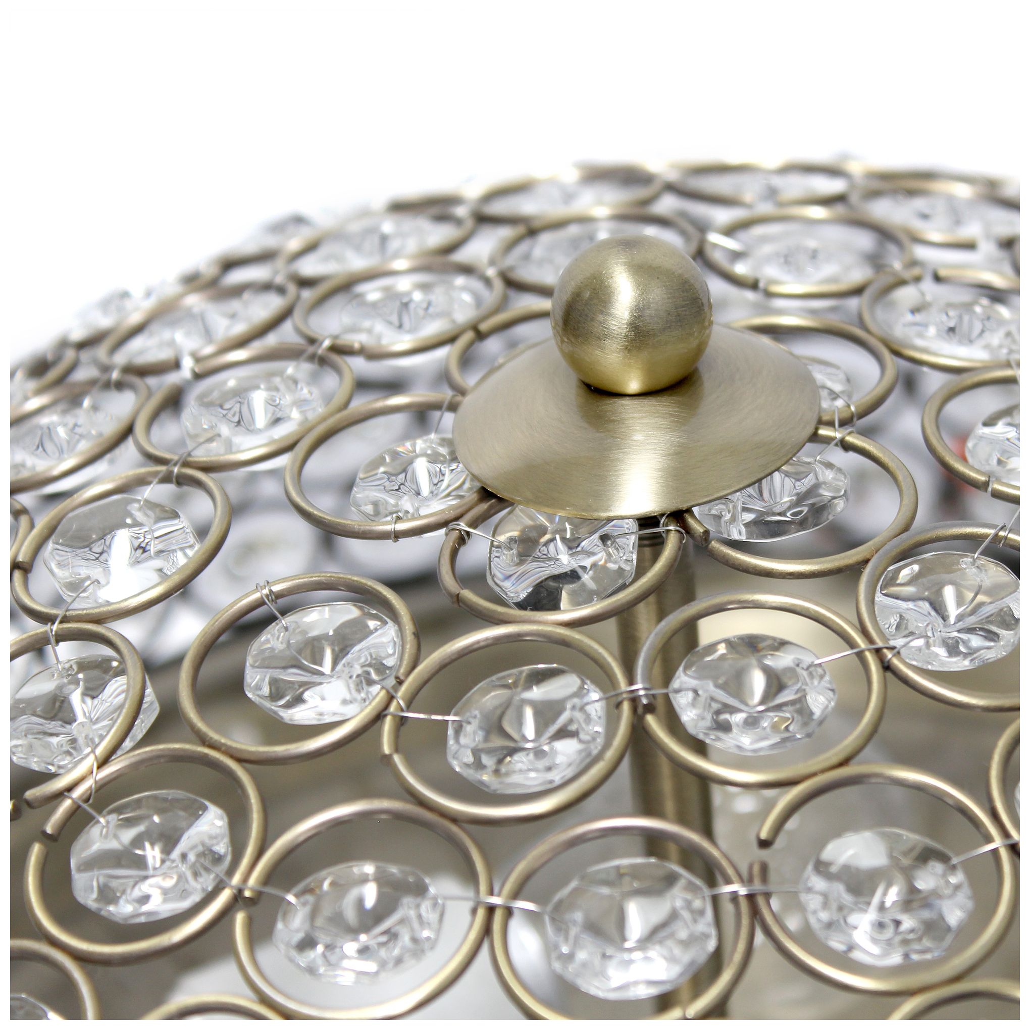 Kali 13" Wide Brass Crystal 2-Light Ceiling Lights Set of 2