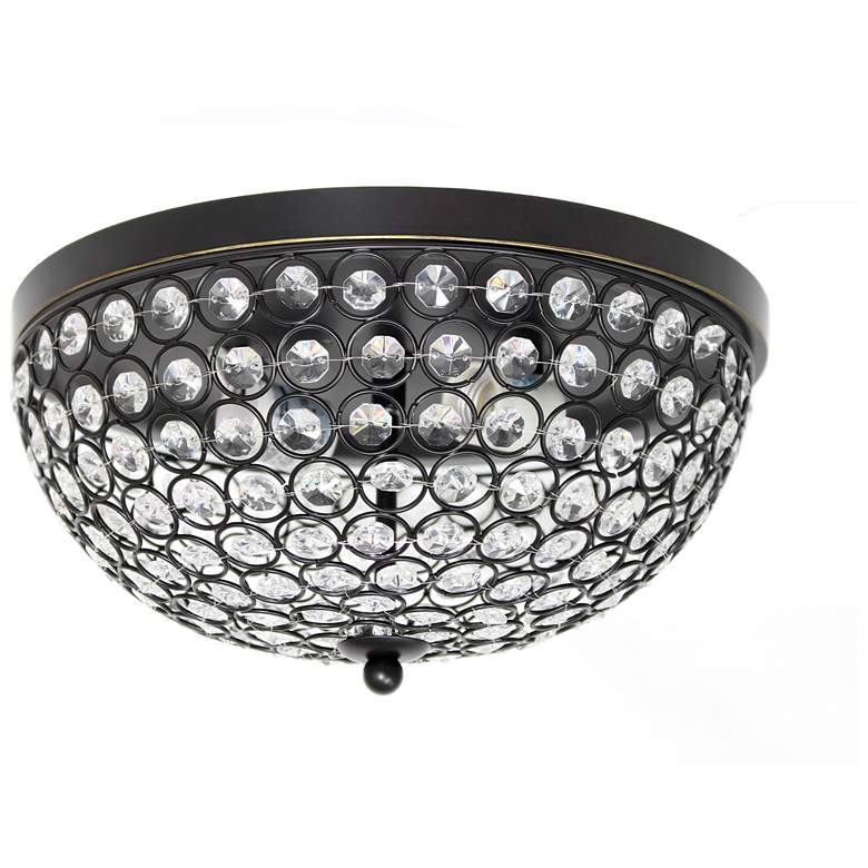 Image 1 Kali 13" Wide Bronze Crystal 2-Light Ceiling Light