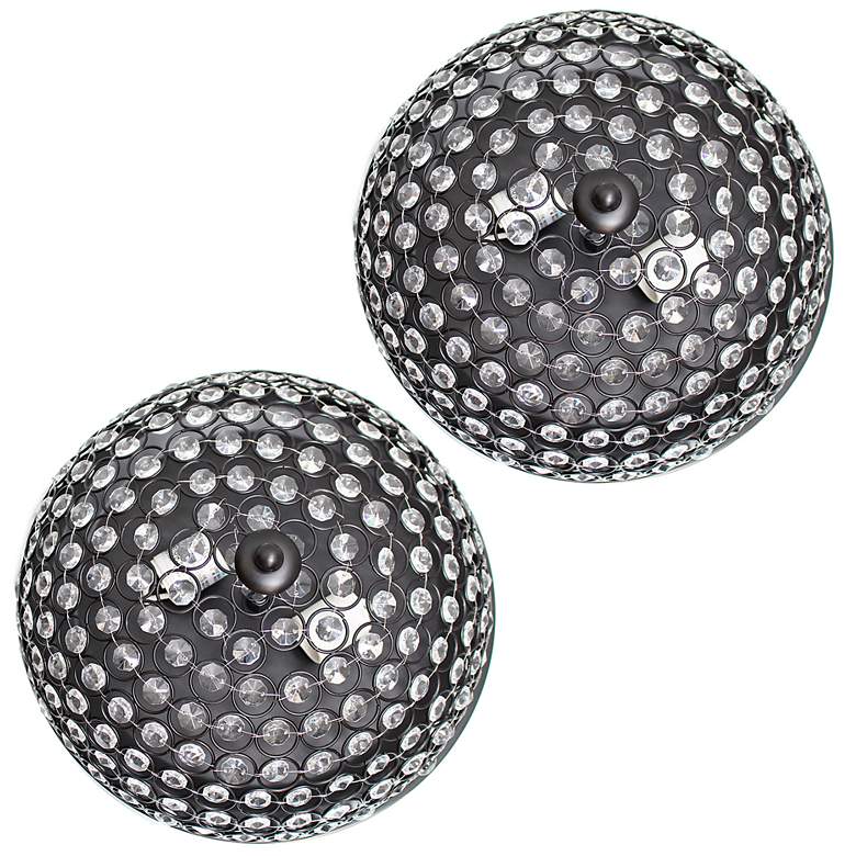 Image 4 Kali 13" Wide Bronze Crystal 2-Light Ceiling Lights Set of 2 more views
