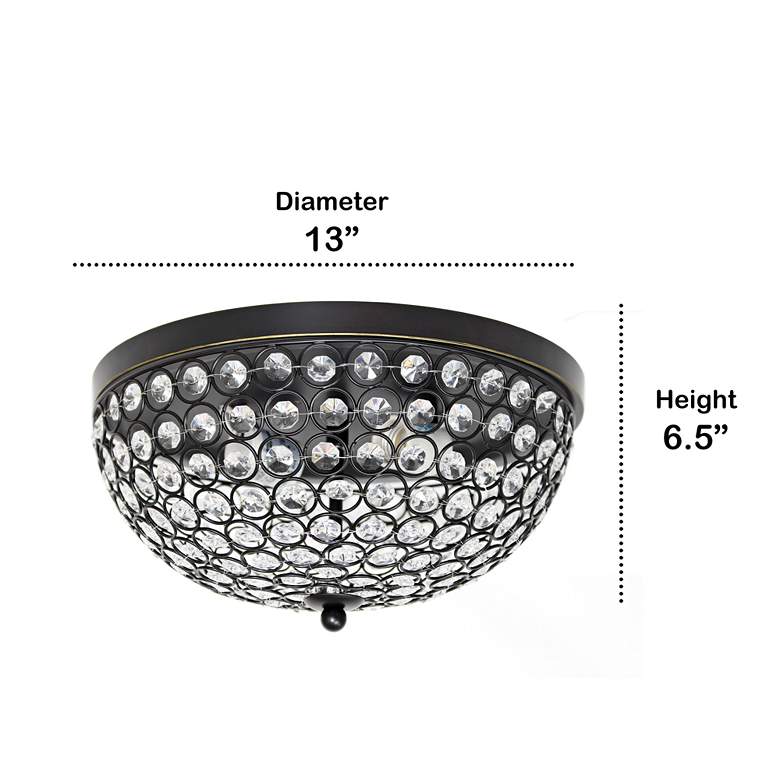 Image 7 Kali 13" Wide Bronze Crystal 2-Light Ceiling Lights Set of 2 more views
