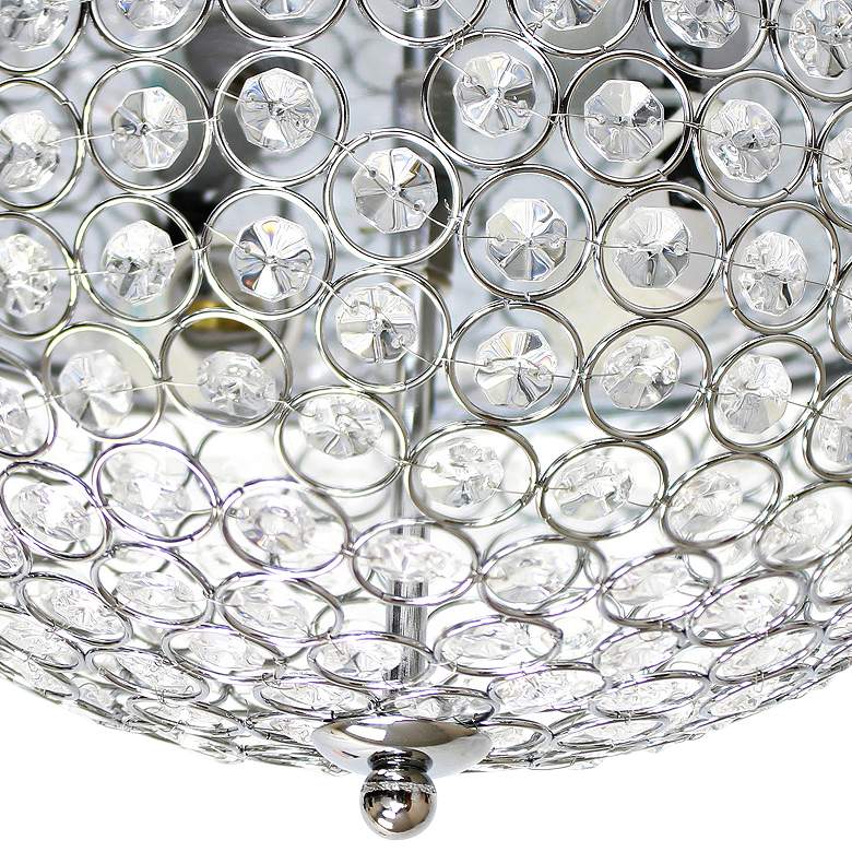 Image 4 Kali 13" Wide Chrome Crystal 2-Light Ceiling Light more views