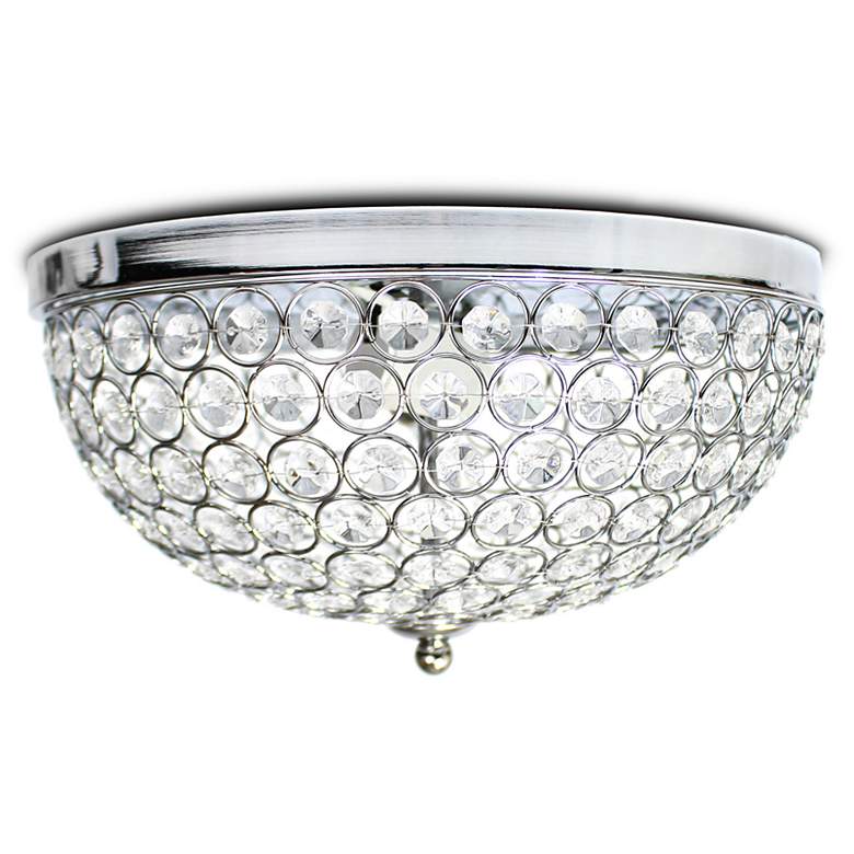 Image 5 Kali 13" Wide Chrome Crystal 2-Light Ceiling Light more views