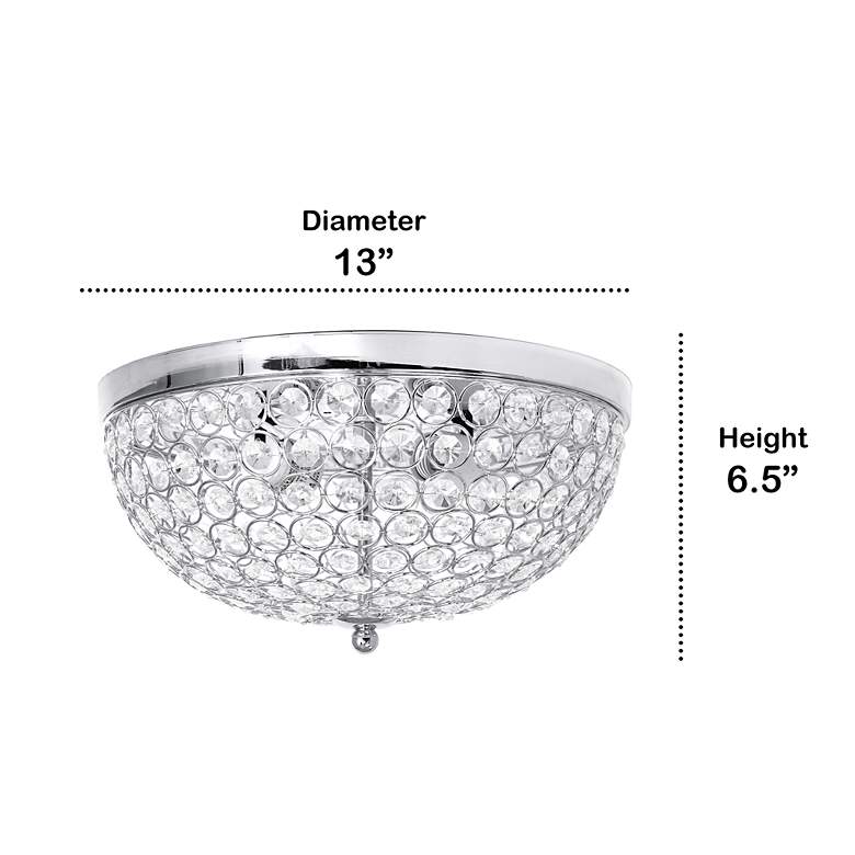 Image 2 Kali 13" Wide Chrome Crystal 2-Light Ceiling Lights Set of 2 more views