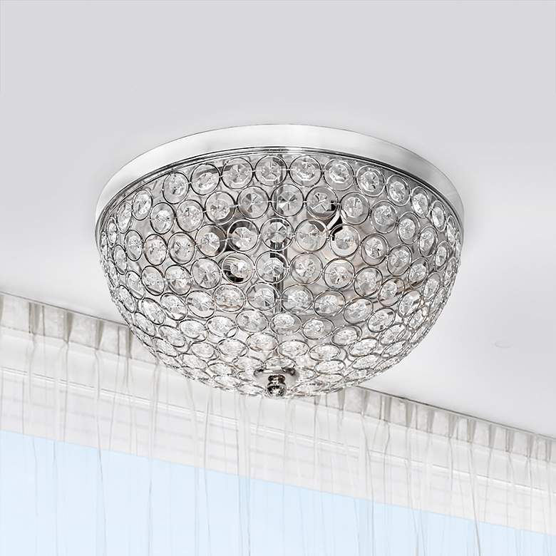 Image 3 Kali 13" Wide Chrome Crystal 2-Light Ceiling Lights Set of 2 more views