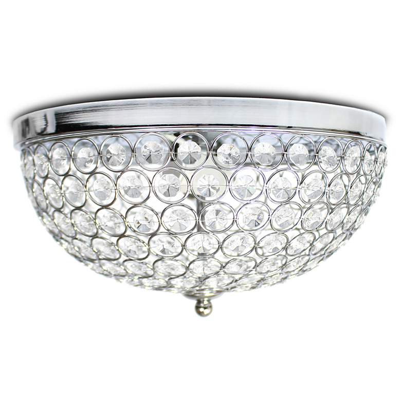 Image 5 Kali 13" Wide Chrome Crystal 2-Light Ceiling Lights Set of 2 more views