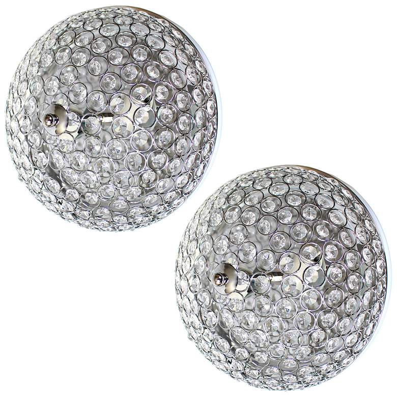 Image 6 Kali 13" Wide Chrome Crystal 2-Light Ceiling Lights Set of 2 more views