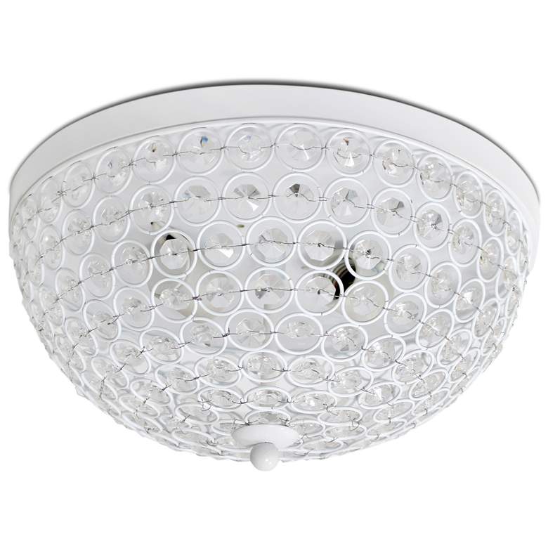 Image 1 Kali 13" Wide White Crystal 2-Light Ceiling Light