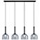 Kali 43.25" Wide 4-Light Black Island Light With Clear Glass Shade