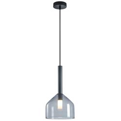 Kali 8" Wide Black Pendant With Clear Glass Shade