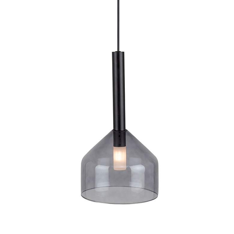 Image 3 Kali 8" Wide Black Pendant With Clear Glass Shade more views