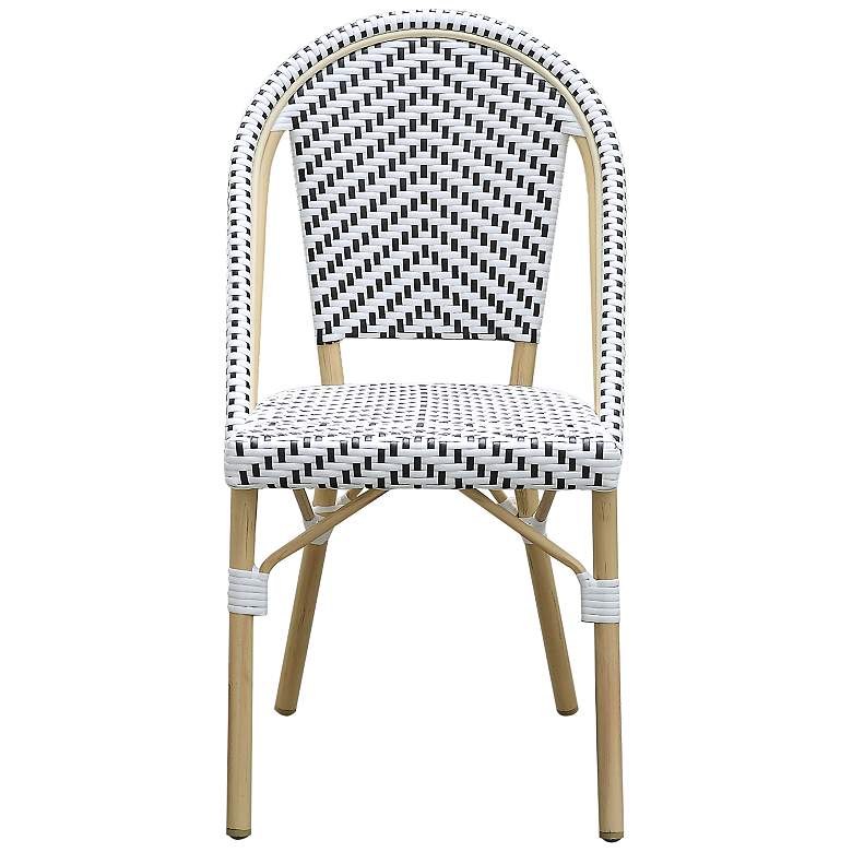 Image 2 Kali Black White Wicker Patio Dining Chairs Set of 2