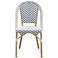 Kali Black White Wicker Patio Dining Chairs Set of 2