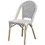 Kali Black White Wicker Patio Dining Chairs Set of 2