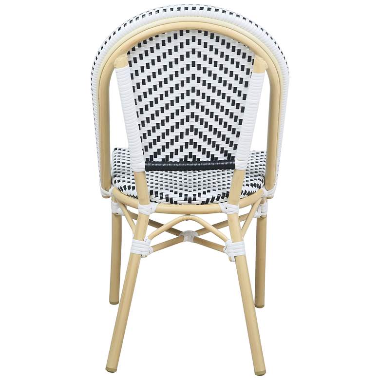 Image 5 Kali Black White Wicker Patio Dining Chairs Set of 2 more views