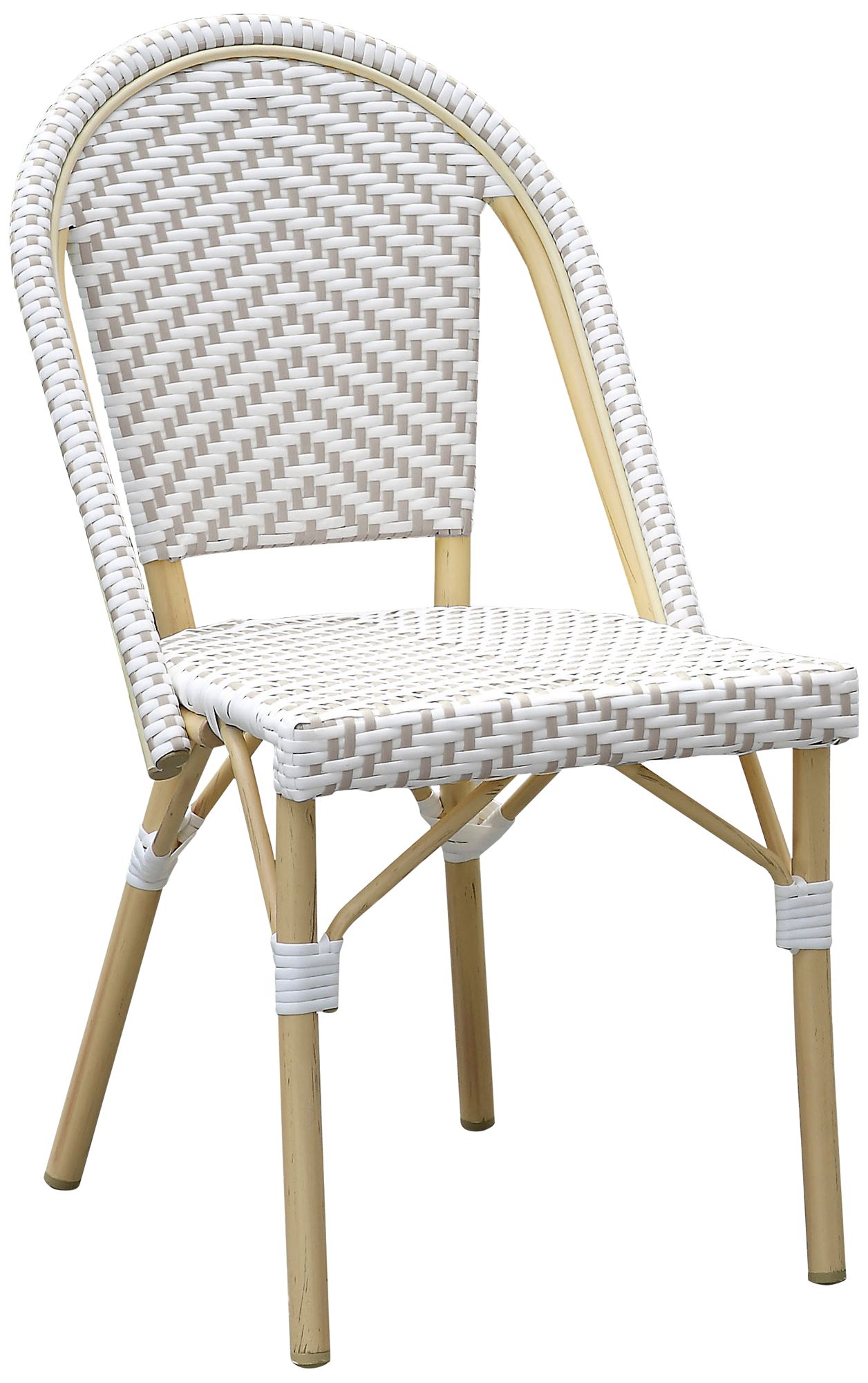 Kali Gray White Wicker Outdoor Dining Chairs Set of 2