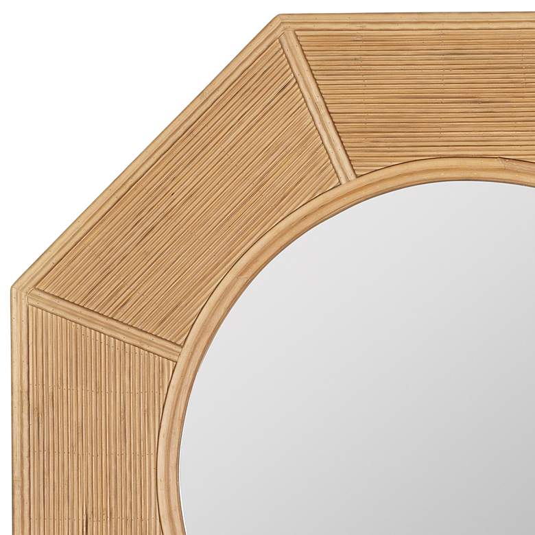 Image 3 Kali Natural Finish 41 1/4" x 41 1/4" Rattan Shaped Wall Mirror more views