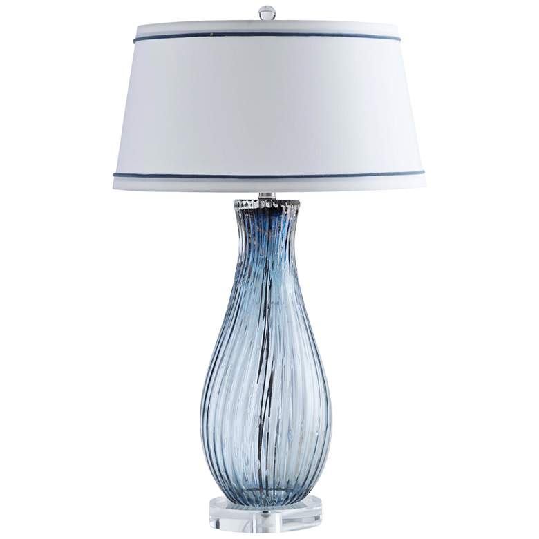Image 1 Kali Sapphire with Metallic Highlights Glass Table Lamp