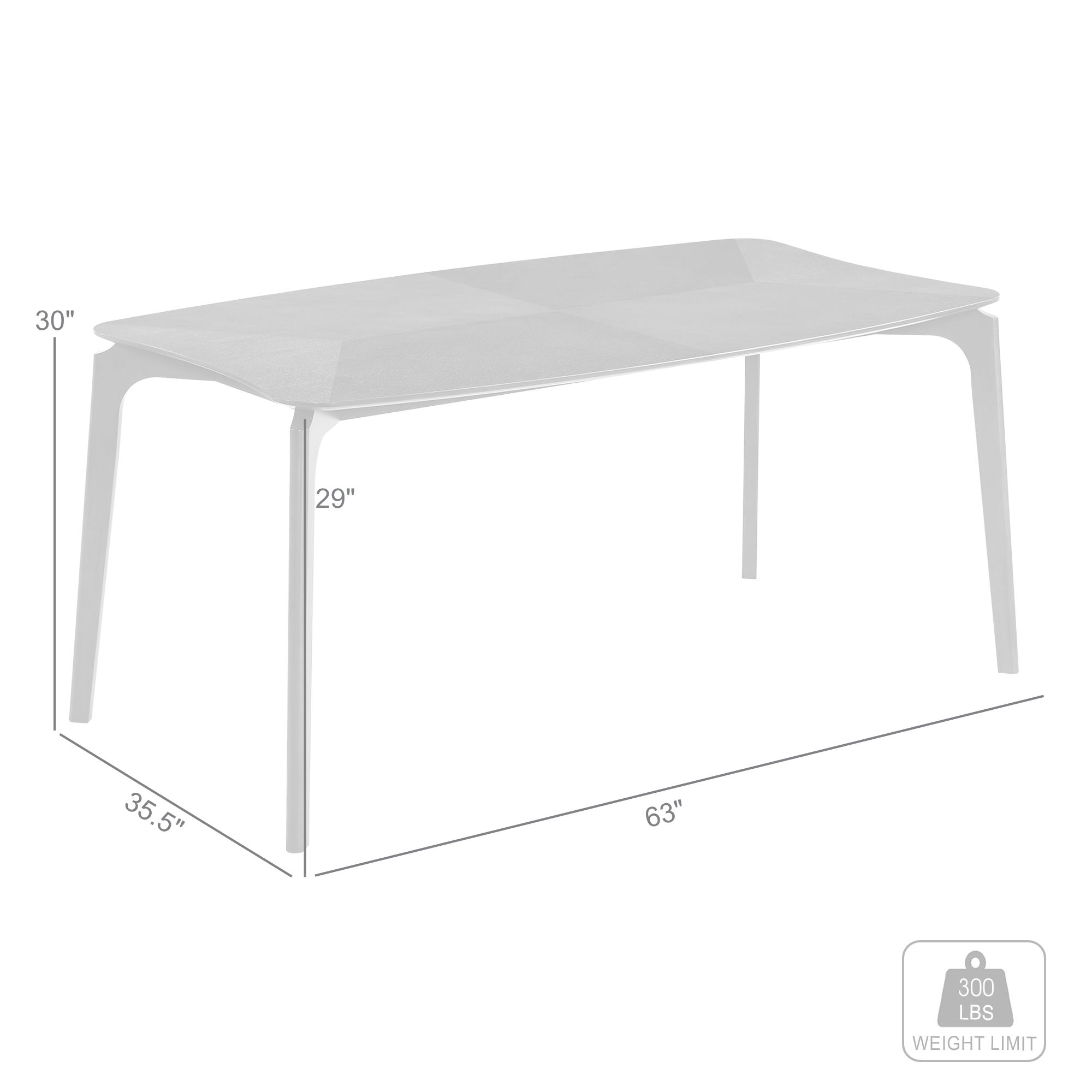 Image 7 Kalia 63 in. Wide Dining Table in Wood and Gray Finish more views