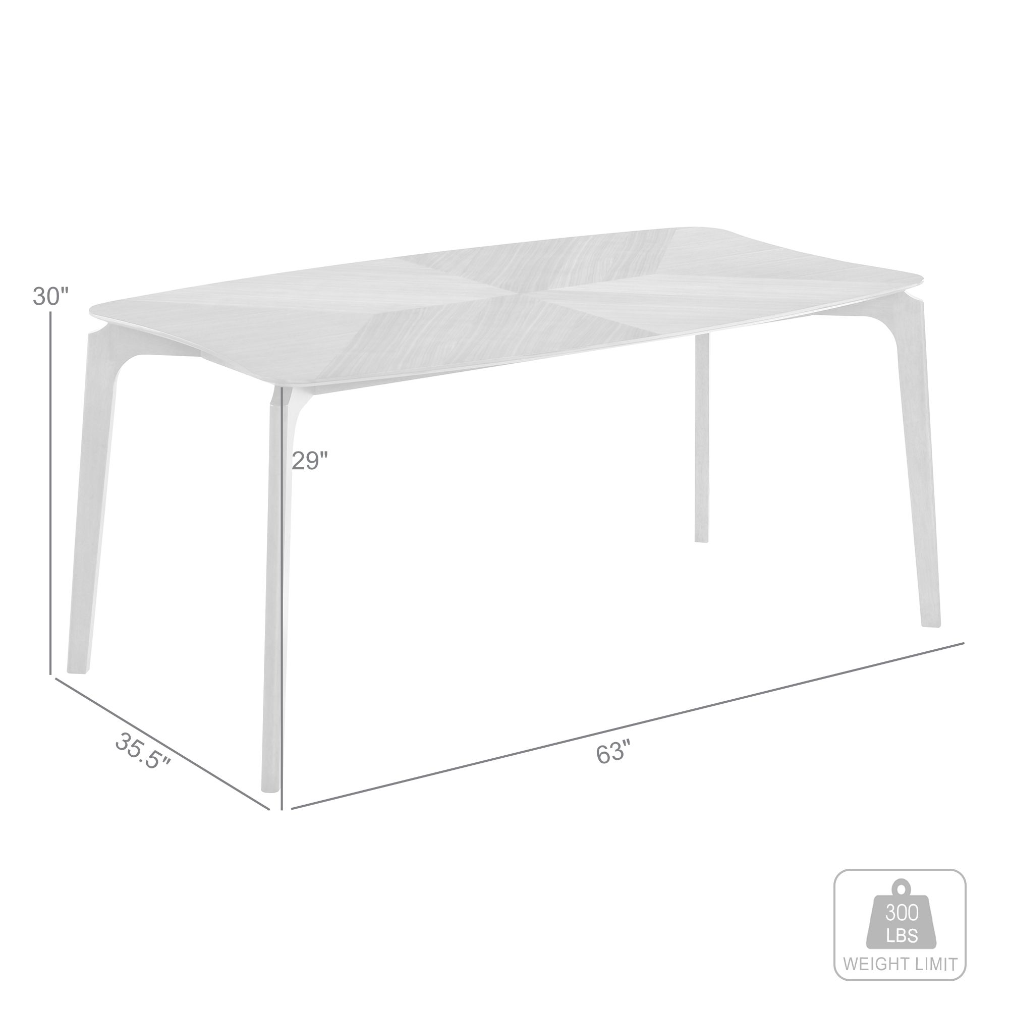 Image 7 Kalia 63 in. Wide Dining Table in Wood and Walnut Finish more views