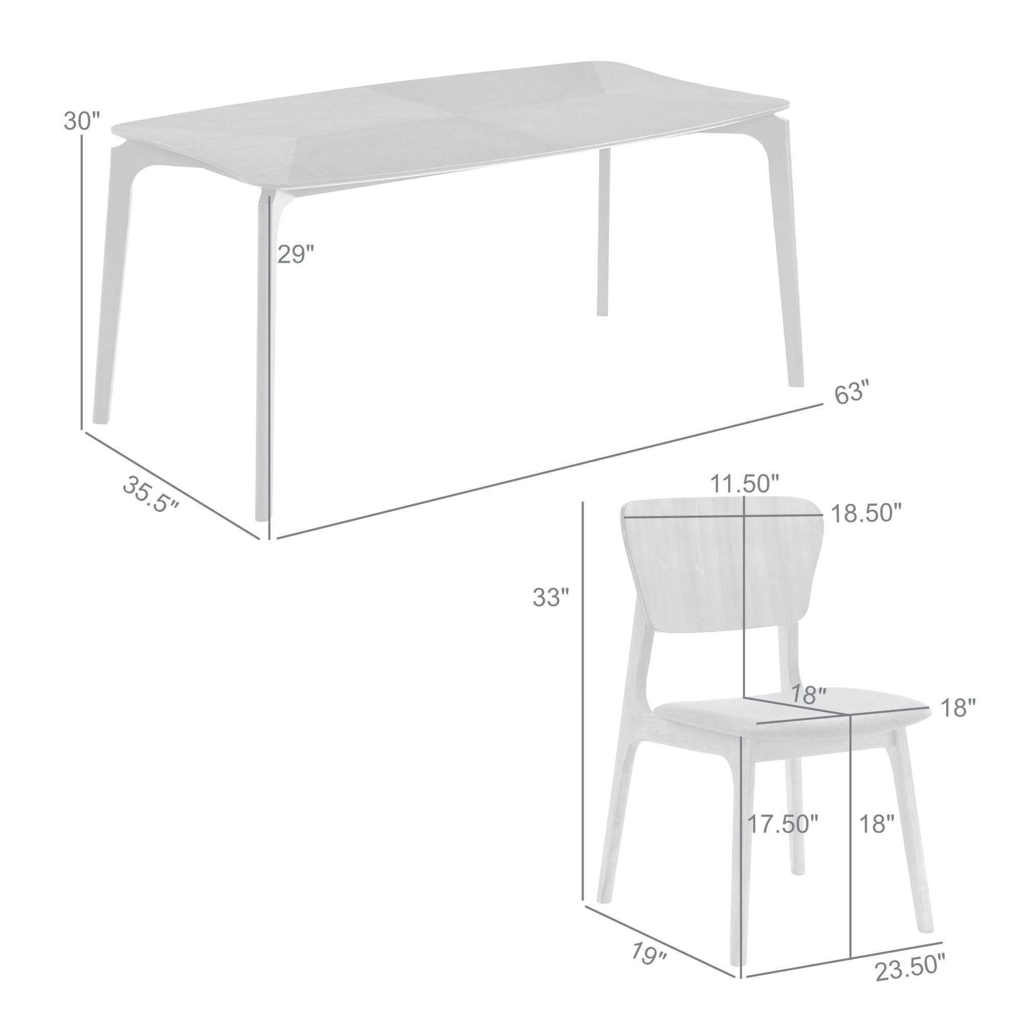 Kalia 7 Piece Dining Set in Wood and Walnut Finish with Charcoal Fabric