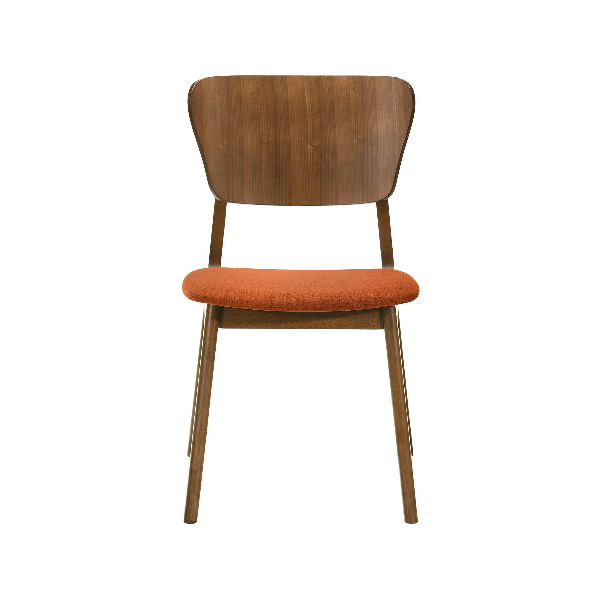 Image 4 Kalia Set of 2 Dining Chairs in Wood and Walnut Finish with Orange Fabric more views