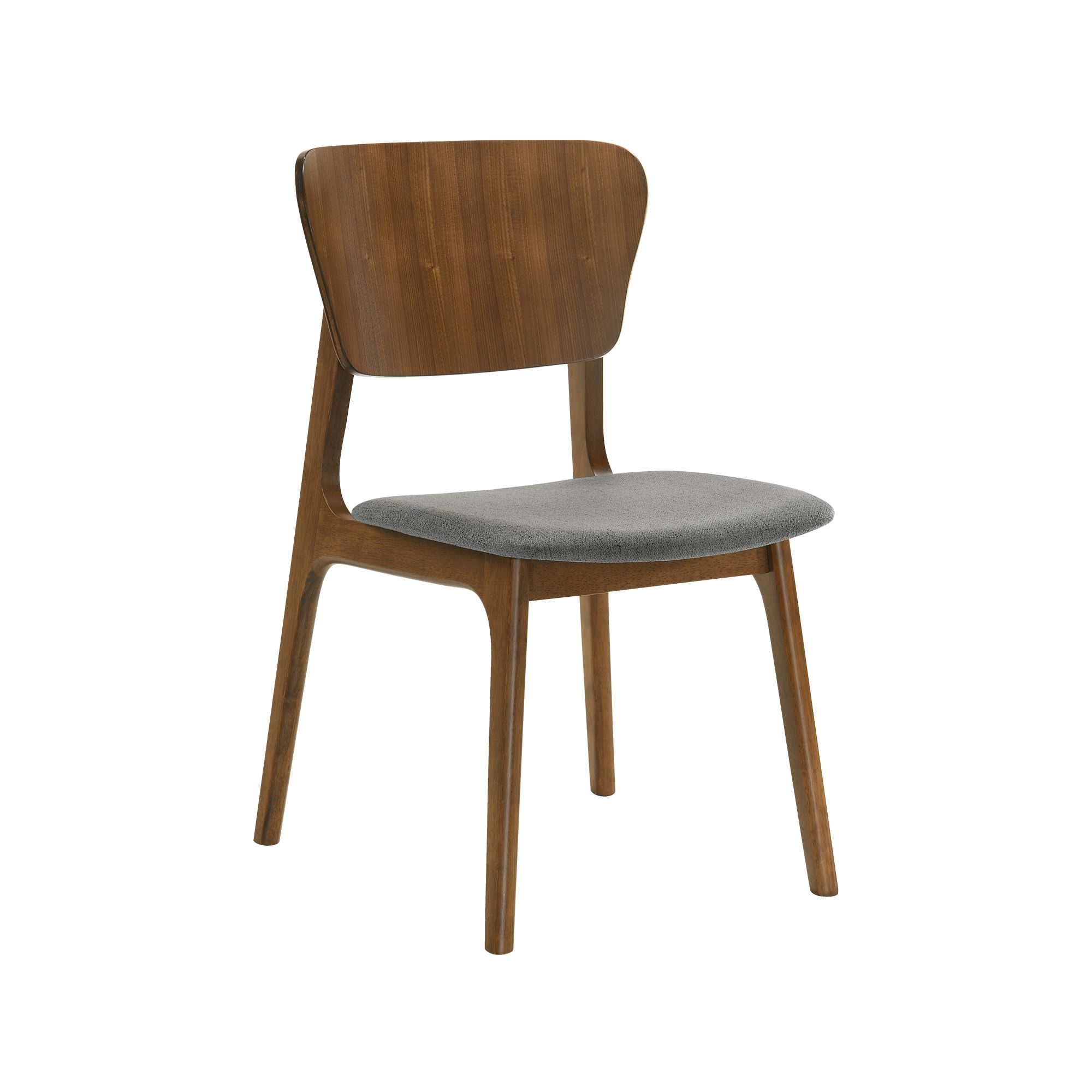 Image 3 Kalia Set of 2 Dining Chairs in Wood, Walnut Finish and Charcoal Fabric more views