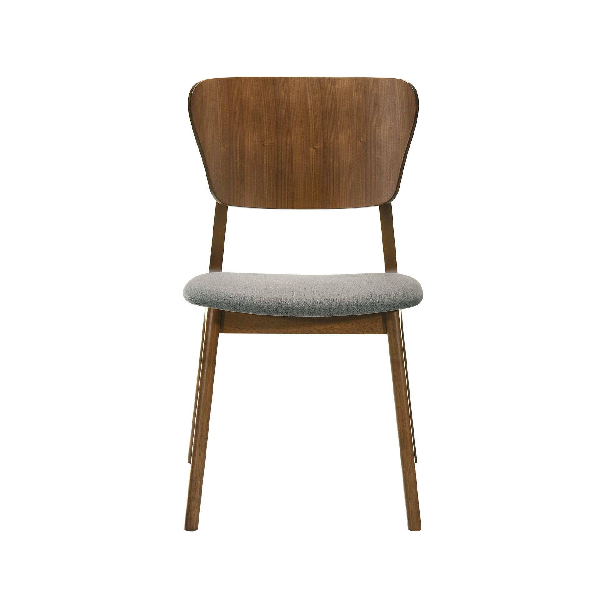 Image 4 Kalia Set of 2 Dining Chairs in Wood, Walnut Finish and Charcoal Fabric more views