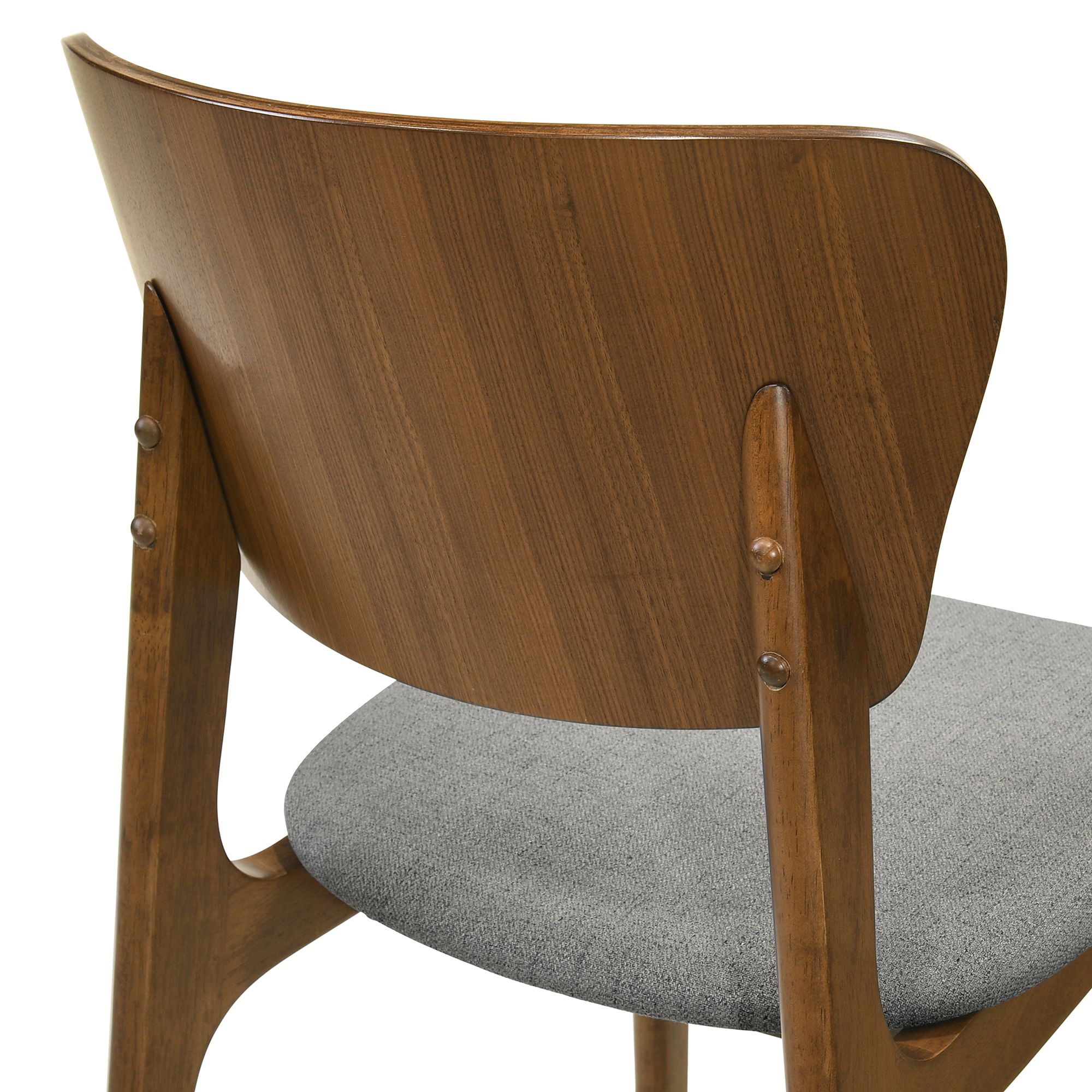 Image 7 Kalia Set of 2 Dining Chairs in Wood, Walnut Finish and Charcoal Fabric more views