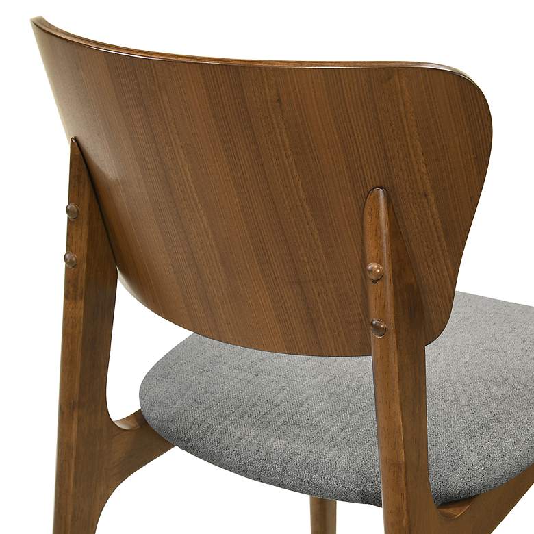 Kalia Set of 2 Dining Chairs in Wood, Walnut Finish and Charcoal Fabric ...