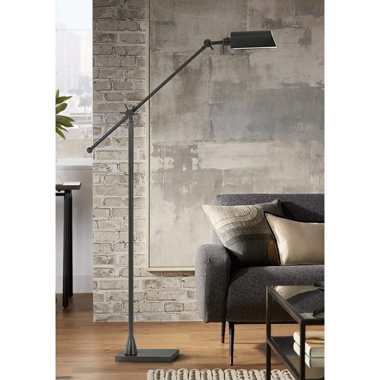 Image 1 Kaline LED Dark Bronze Adjustable Pharmacy Floor Lamp