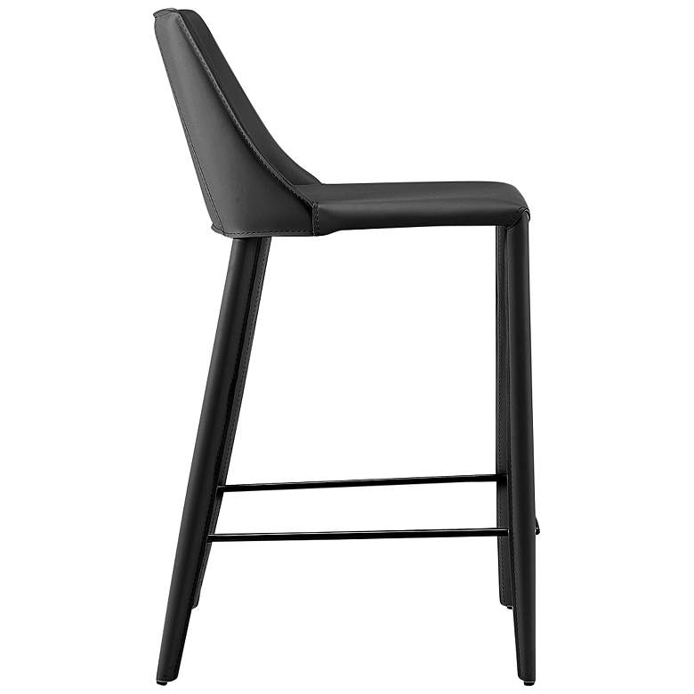 Image 4 Kalle 26" Black Leather Counter Stool more views