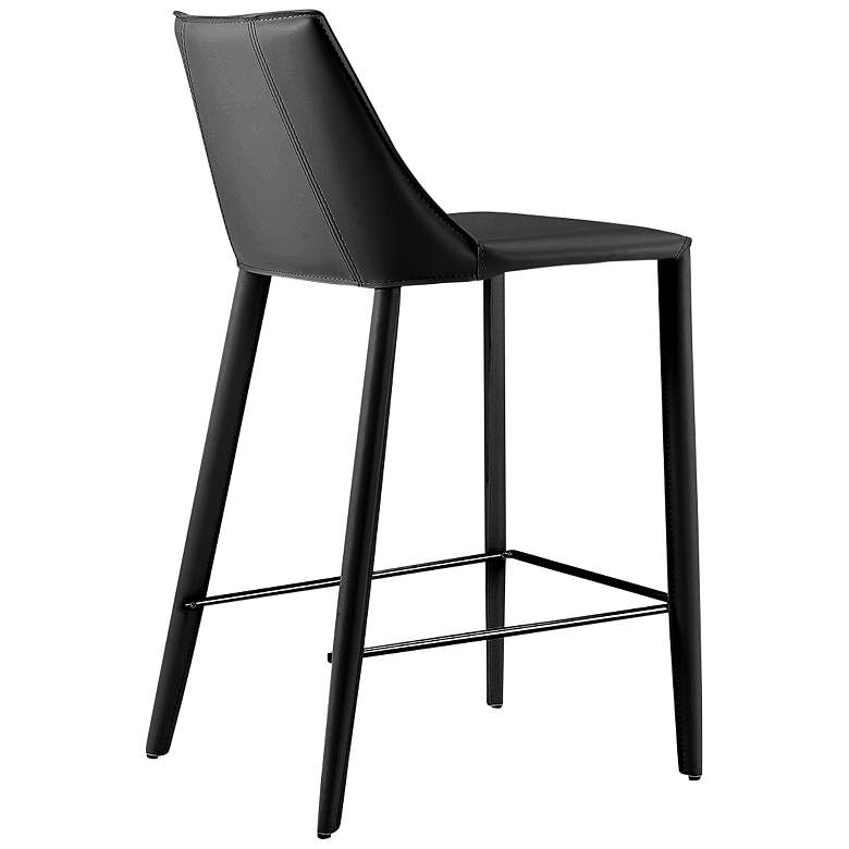 Image 5 Kalle 26" Black Leather Counter Stool more views