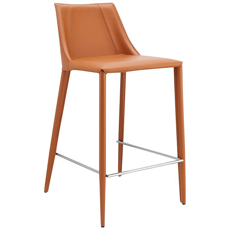 Image 1 Kalle 26" Cognac Leather Counter Stool