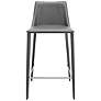 Kalle 26" Gray Leather Counter Stool
