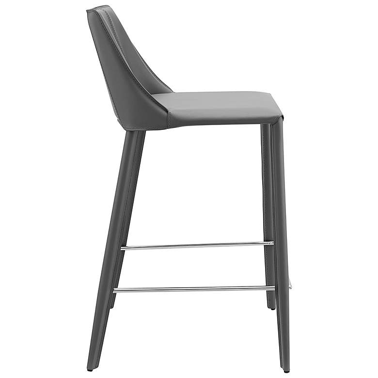 Image 3 Kalle 26 inch Gray Leather Counter Stool more views