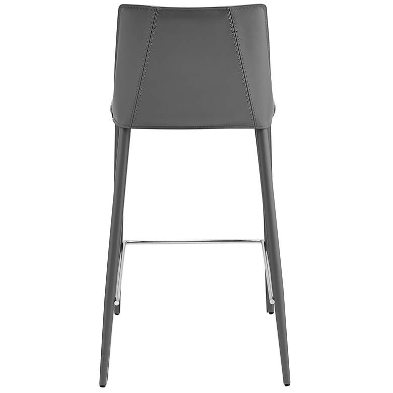 Image 5 Kalle 26" Gray Leather Counter Stool more views