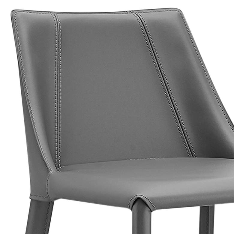 Image 2 Kalle 26" Gray Leather Counter Stool more views