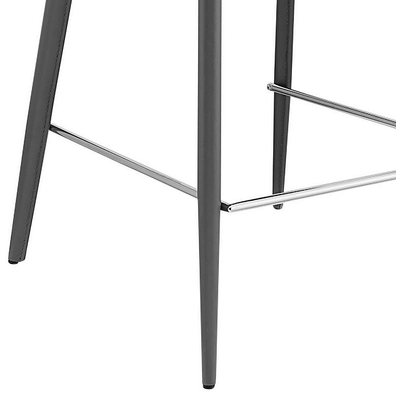 Image 3 Kalle 26" Gray Leather Counter Stool more views