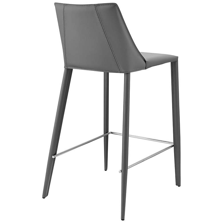 Image 5 Kalle 26" Gray Leather Counter Stool more views