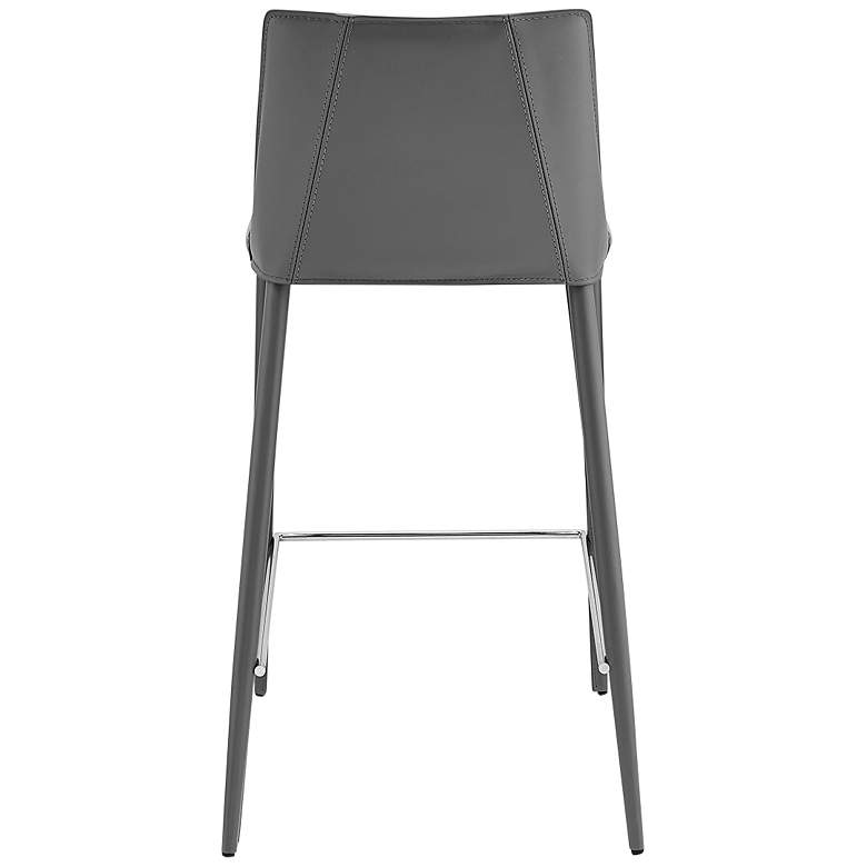 Image 6 Kalle 26" Gray Leather Counter Stool more views