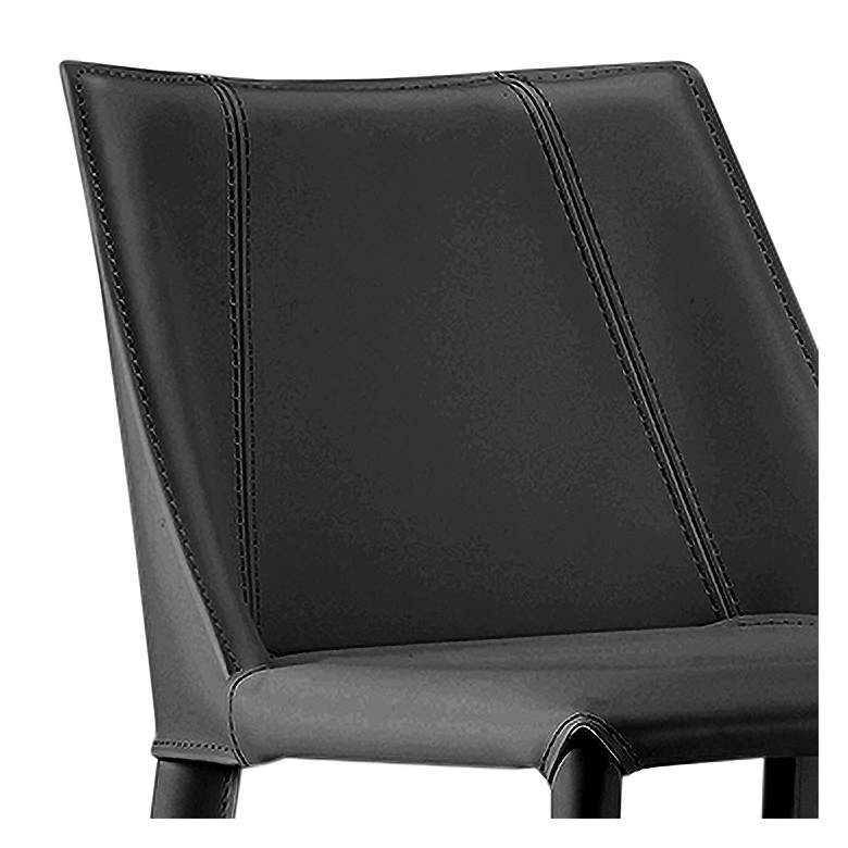 Image 2 Kalle 30 inch Black Leather Bar Stool more views