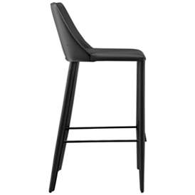 Image4 of Kalle 30" Black Leather Bar Stool more views