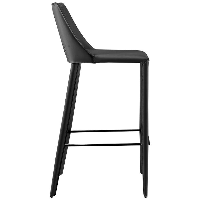 Image 4 Kalle 30 inch Black Leather Bar Stool more views