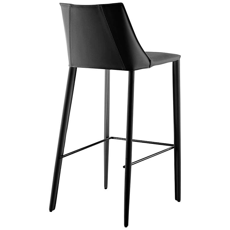 Image 5 Kalle 30" Black Leather Bar Stool more views