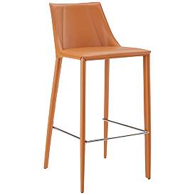 Image3 of Kalle 30" Cognac Leather Bar Stool