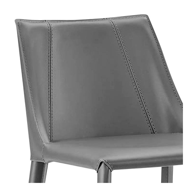 Image 3 Kalle 30" Gray Leather Bar Stool more views