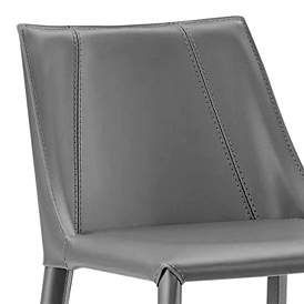 Image3 of Kalle 30" Gray Leather Bar Stool more views