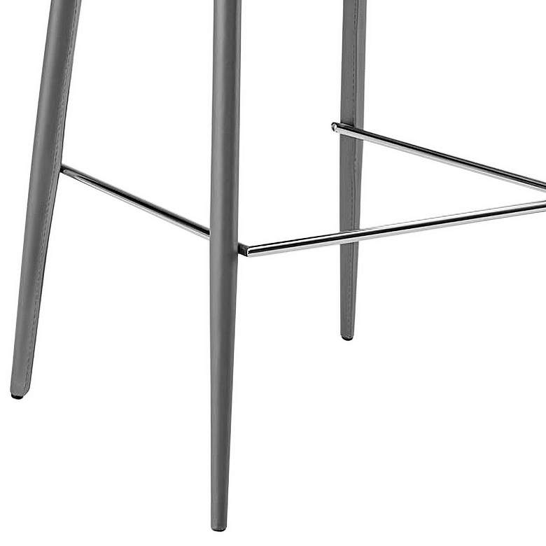 Image 4 Kalle 30" Gray Leather Bar Stool more views