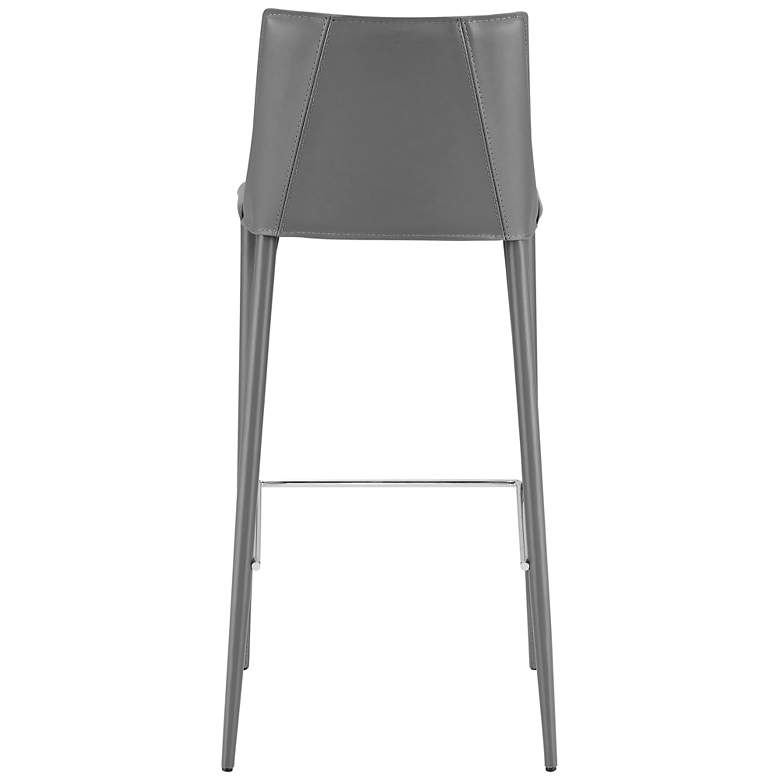 Image 7 Kalle 30" Gray Leather Bar Stool more views